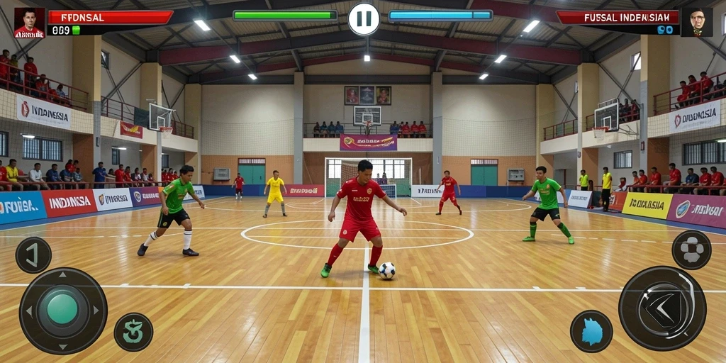 Screenshot menunjukkan karakter utama dalam aksi bertempur.